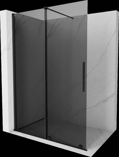 MEXEN/S - Velar Sprchová zástena posuvná Walk-in 150 x 200, grafit 8 mm, čierna 871-150-000-43-70