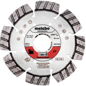 Metabo 628570000 diamantový rezný kotúč Priemer 115 mm Ø otvoru 22.23 mm 1 ks; 628570000