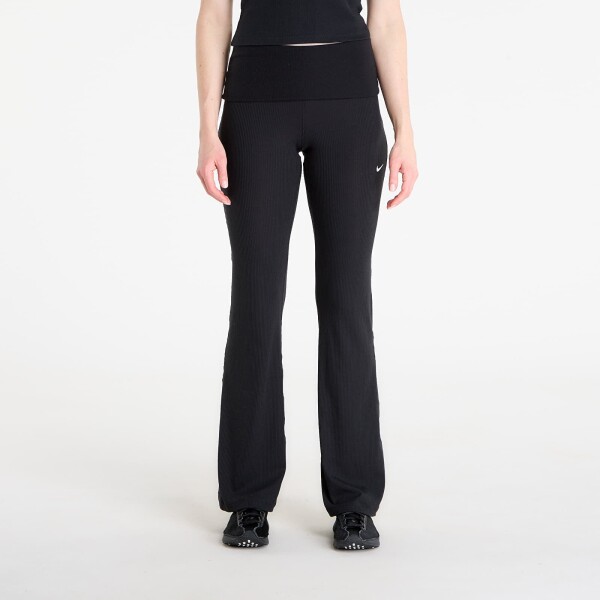 Kalhoty Nike Sportswear Chill Knit Women's Mid-Rise Tight Ribbed Pants Black/ Sail M