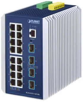 Planet IGS-6325-16T4X / Switch priemyselný L3 / 16x 1Gb RJ-45 / 4X 1G SFP / -40 až 75 ° C / IP30 (IGS-6325-16T4X)