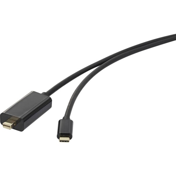 Renkforce USB-C® / Mini-DisplayPort káblový adaptér USB-C ® zástrčka, Mini DisplayPort konektory 5.00 m čierna RF-3421684 Kábel pre displeje USB-C®; RF-3421684