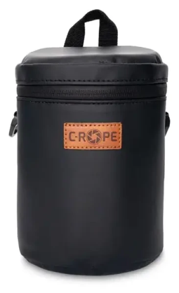 C-ROPE Premium čierna, veľkosť M / Fotopúzdro / 10 x 10 x 15 cm / 2 priehradky / s popruhom (CRP-PLB-M-BLK)