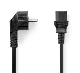 Nedis napájací kábel Typ F - IEC-320-C13 3M čierna / Napájací kábel / 230 V / 10 A / Uhlový (CEGL10015BK30)