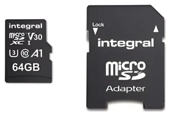 Integral microSDHC/SDXC 64 GB / Pamäťová karta / UHS-I U3 V30 / čítanie: 100 MB/s / zápis: 45 MB/s (INMSDX64G-100V30)