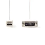 Nedis kábel Mini DisplayPort - DVI-D 24+1 biela / Kábel / DisplayPort 1.2 / 21,6 Gbps / 2 m (CCGP37700WT20)