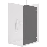 CERANO - Sprchová zástena Walk-in Orbis Top Round Ľ/P - 8 mm - okrúhla vzpera - biela matná, grafitové sklo - 110x200 CER-682531