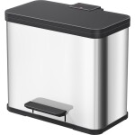 Hailo öko duo plus L 6302000 odpadkový kôš, 26 l, nerezová ocel, (d x š x v) 470 x 470 x 430 mm, nerezová oceľ, s pedálovým otváraním, 1 ks; 6302000