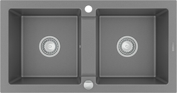 MEXEN MEXEN - Mario granitový drez dve mísy 820x436 mm, sivá 6504822000-71