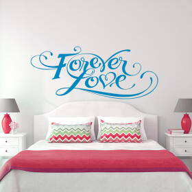 Veselá Stena Samolepka Forever love Farba: modrá, Veľkosť: 40 x 18 cm