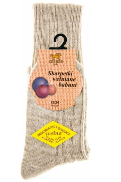 VLNENÉ PONOŽKY BABIČKA 1012 ecru 39-42