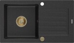 MEXEN/S MEXEN/S - Pablo granitový drez 1-miska s odkvapkávačom 752 x 436 mm, čierna/strieborná mét 6510751010-73-G