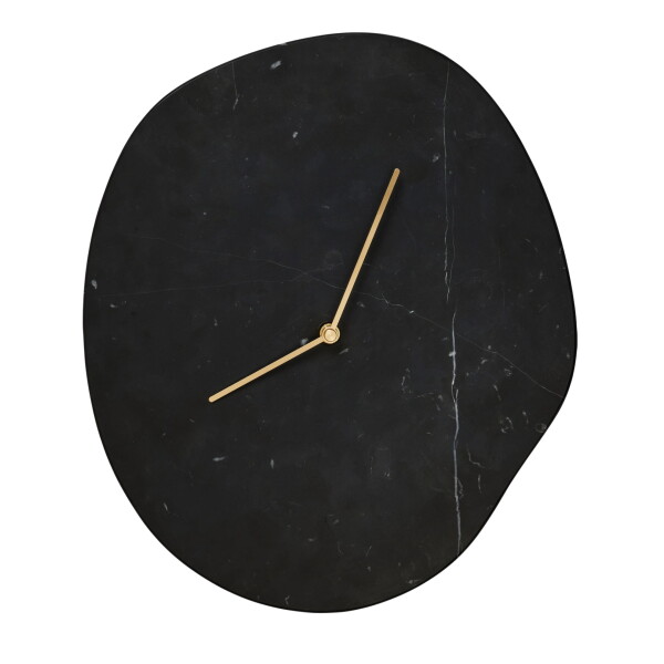 Ferm Living Nástěnné hodiny Melt Black Marble