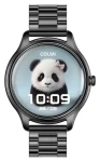 Colmi L28 čierne, oceľový remienok / Chytré hodinky / AMOLED / Bluetooth hovory / IP68 (L28 Black steel)