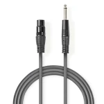 Nedis Nevyvážený Audio Cable XLR 3-kolíková (F) - jack 6.35 mm (M) 10.0 m tmavo šedá (COTG15120GY100)