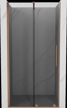 MEXEN/S - Velár posuvné sprchové dvere 100, grafit, meď kartáčovaná 871-100-000-41-65