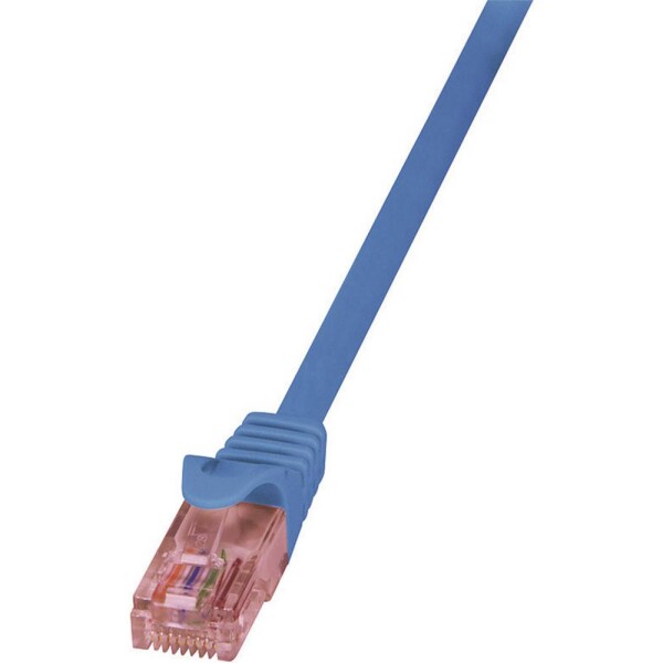 LogiLink CQ2096U RJ45 sieťové káble, prepojovacie káble CAT 6 U/UTP 10.00 m modrá samozhášavý, s ochranou 1 ks; CQ2096U