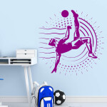 Veselá Stena Samolepka Vykopávajúci futbalista Farba: čierna, Veľkosť: 60 x 60 cm