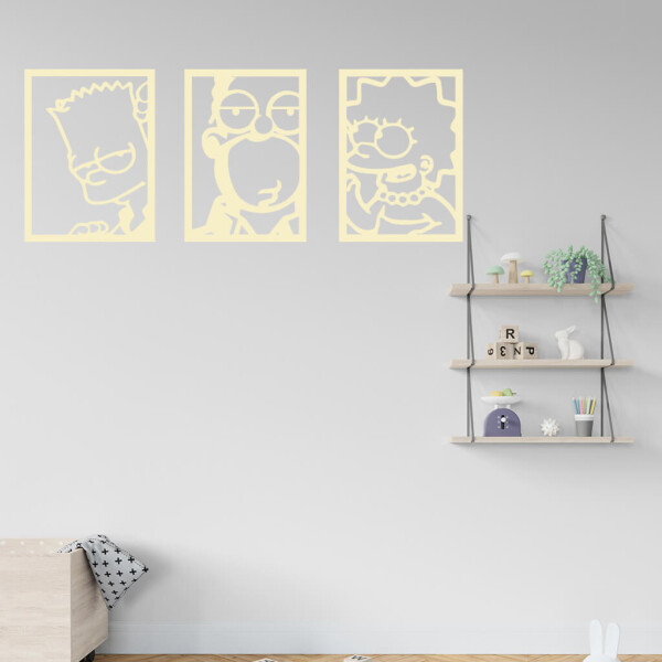Veselá Stena Samolepka Bart Homer Lisa Simpsonovci Farba: béžová, Veľkosť: 60 x 24 cm