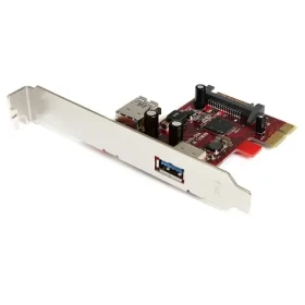 StarTech PCIe karta USB 3.0 1x interný + 1x externý Port červená / Radič / PCIe / USB 3.2 Gen 1 / 2 porty (PEXUSB3S11)