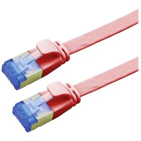 Value 21.99.2125 RJ45 sieťové káble, prepojovacie káble CAT 6A F/UTP 5.00 m červená (jasná) tienený, plochý, pozlátené kontakty 1 ks; 21.99.2125