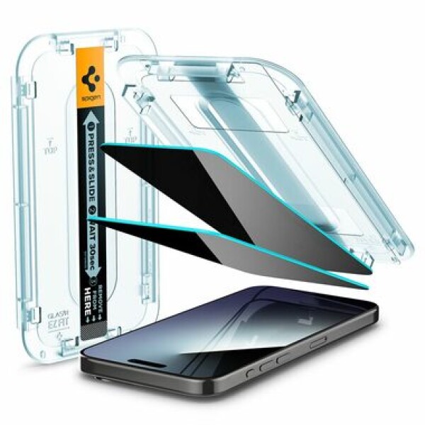 Spigen Glass tR EZ Fit Privacy 2 Pack tvrdené sklo pre iPhone 15 Pro Pre číra (AGL06894)