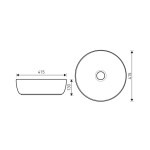 KERRA - Umývadlo na dosku KR-98 WH/BL 5907548123213
