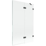 MEXEN/S - Lunar vaňová zástena 2-krídlová pravá 110 x 150, transparent, grafit kartáčovaná 897-110-100-66-00-P