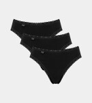 Sloggi 24/7 Cotton Lace - Tai Panties (3 ks): pohodlie s jemnou čipkou Sloggi BLACK 40