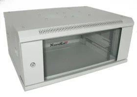 Xtendlan Nástenný rozvádzač 4U/600x450 sivý / Rozvádzač / sklenené dvere / nosnosť 60 kg / 600×450 mm (WS-4U-64-GREY-P)
