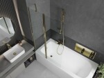 MEXEN/S - Vega obdĺžniková vaňa 180 x 80 cm s panelom + vaňová zástena 100, transparent, zlatá 550118080X9410115000