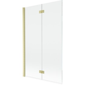 MEXEN - MIST vaňová zástena 110x150 cm 6mm 2-s, zlatá kartáčovaná, číra, ľavá 8A9-110-002-55-00-L