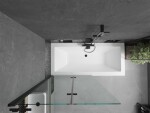 MEXEN/S - Cube obdĺžniková vaňa 180 x 80 cm s panelom + vaňová zástena 100, transparent, čierna 550518080X9210027000