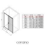 CERANO - Sprchovací kút Varone LINE Ľ/P - 6 mm - čierna matná, transparentné sklo - 90x70x195 - posuvný CER-DY505B-9091