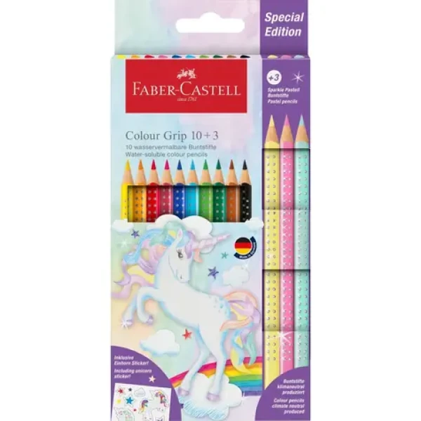 Faber-Castell Colour Grip Unicorn - Pastelky - papierová krabička 10+3 ks (201542)