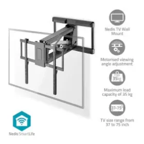 Nedis SmartLife Monotizovaný TV držiak / 37 - 75" / Maximálna hmotnosť obrazovky: 35 kg / Otočný (TVWM5880BK)