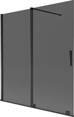 MEXEN/S - Velar dvojkrídlová posuvná vaňová zástena 150 x 150, grafit, čierna 896-150-000-41-70