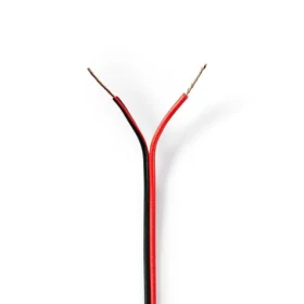 Nedis Repro kábel 2x 0.50 mm2 čierna-červená / CCA / 100.0 m / Okrúhly / PVC (CAGW0500BK1000)