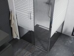 MEXEN/S - APIA sprchovací kút 90x90, dekor - pruhy, chróm 840-090-090-01-20