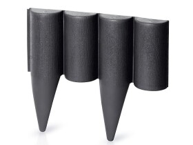 Palisádový obrubník – Pal Garden, čierna 2,5 m (balenie 10 ks o dĺžke 0,25 m)