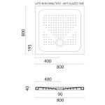 GSI - Keramická sprchová vanička, štvorec 80x80x4cm, biela ExtraGlaze 47080811
