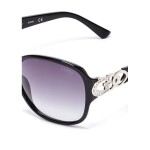 Outlet - GUESS okuliare Oversized Chain-Trim Sunglasses čierne Čierna