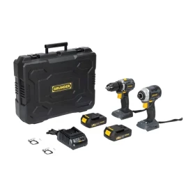 GRUNDER CD-B0A18+CW-B1218E / Sada aku náradia / 18V / Brushless / 2x 2Ah (SET CD-B0A18+CW-B1218E)
