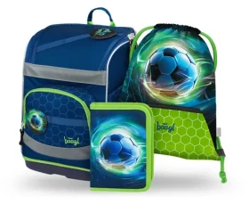 BAAGL SET 3 - Školský set Zippy PLUS Futbalová lopta: aktovka / peračník / vrecko (A-34949)