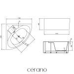 CERANO - Vaňa akrylátová Cora - voľne stojaca - biela lesklá - 134x134x60 CER-682747
