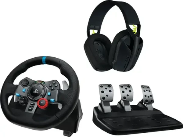 Logitech G29 Driving Force + slúchadlá Logitech G435 / závodný volant / pedále / PC / PS3 / PS4 / PS5 (991-000539)