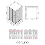 CERANO - Sprchovací kút Volpe Duo Ľ/P - 6 mm - čierna matná, transparentné sklo - 60x120x190 - zalamovacia CER-516119