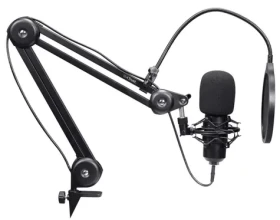 Trust GXT 270 Emita II čierna / Mikrofón / kondenzátorový / nastaviteľné rameno / USB-C / 2,5 m (25770)