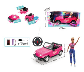 Mamido Mamido Autíčko jeep na diaľkové ovládanie s bábikou ružové