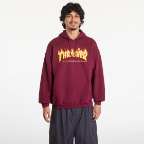 Mikina Thrasher Flame Logo Hood Dark Wine S
