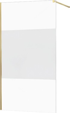 MEXEN/S - KIOTO Sprchová zástena WALK-IN 120x200 cm 8 mm, zlatá, Transparent/matné sklo 800-120-101-50-35